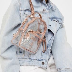 Free People Clear Pink Convertible Back-bag